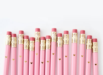 Gold Heart Mini Pencils