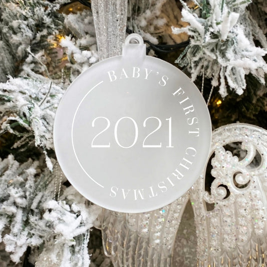 Baby's First Christmas 2021 Ornament - Frost Acrylic